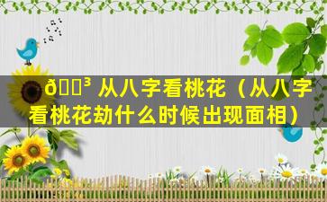 🐳 从八字看桃花（从八字看桃花劫什么时候出现面相）